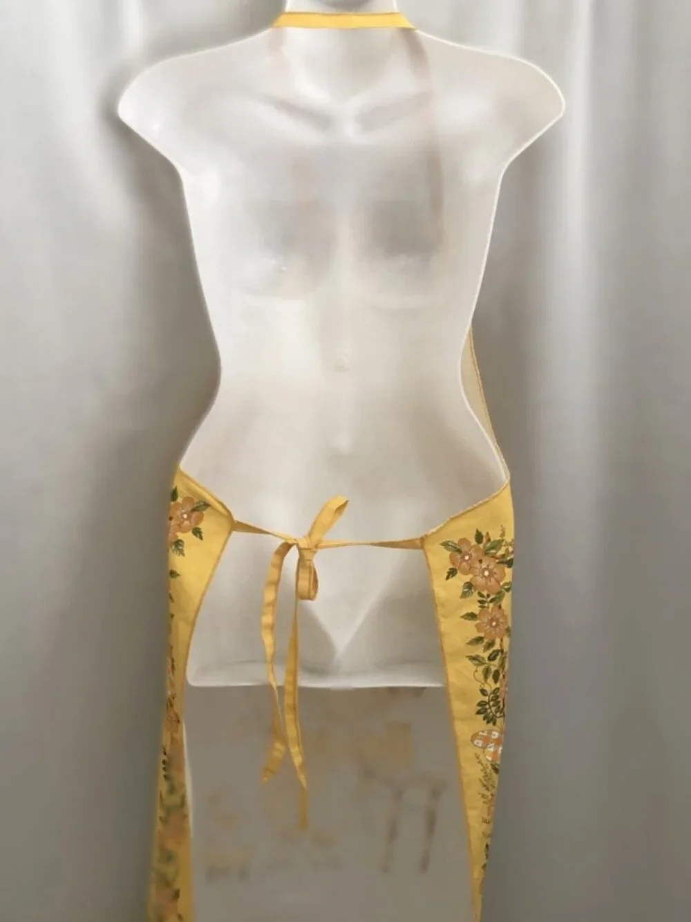 Vintage 70s Bib Apron Anne Liese Sweet Bonnet Wearing Girl with Kitten
